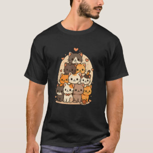 Camiseta Gato Kawaii Gato Neko Encantado Gatinho Gato Tarad