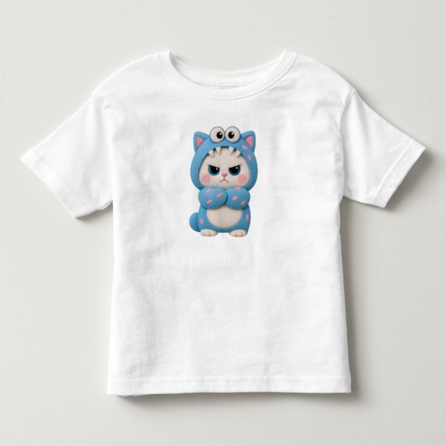 Camiseta Gato Kawaii Patchwork (Frente)