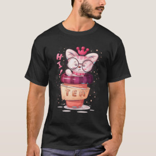 Camiseta Gato Kit Tea Fofo e Gato Preto