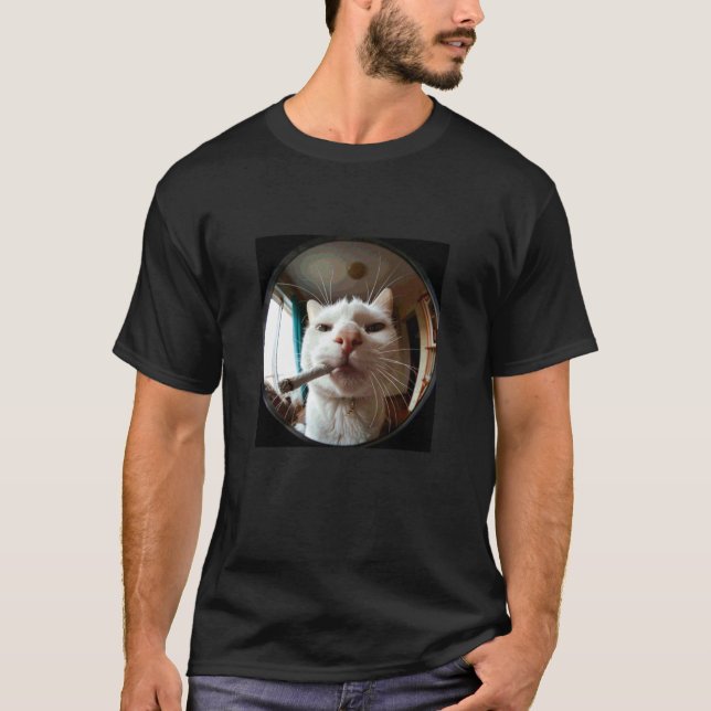 Camiseta Gato Kitten Kit de lente olho de peixe visualizado (Frente)