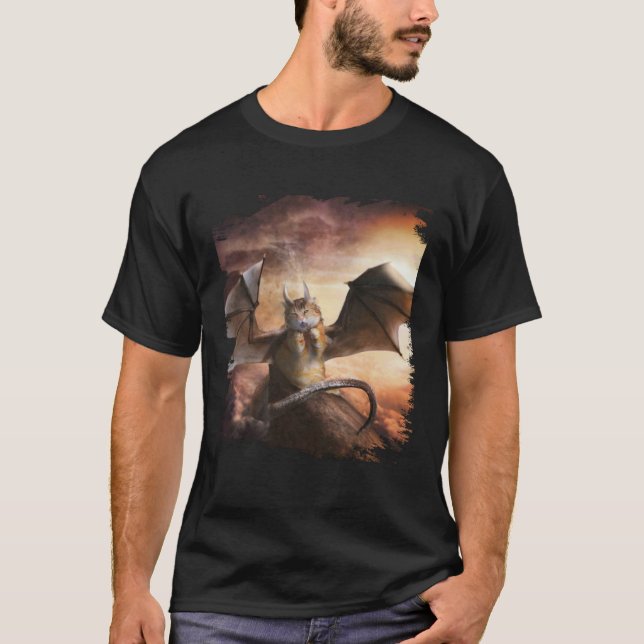 Camiseta Gato Kitty Dragão Mau (Frente)