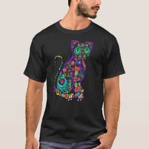 Camiseta Gato Kitty Gatinho Patas Crânio de Açúcar Calavera