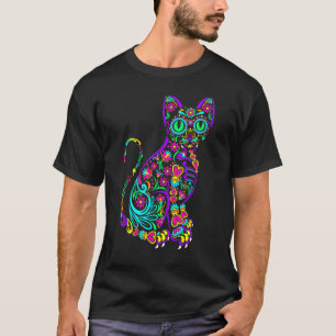 Camiseta Gato Kitty Gatinho Patas Crânio de Açúcar Calavera