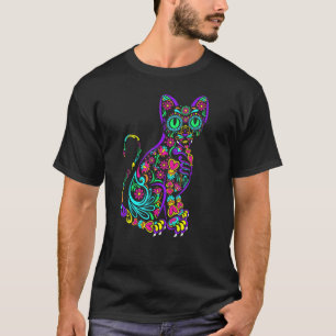 Camiseta Gato Kitty Gatinho Patas Crânio de Açúcar Calavera