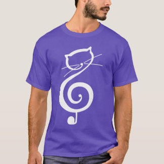 Camiseta Gato Kittyreble Música Clef Gato Engraçado Notas M