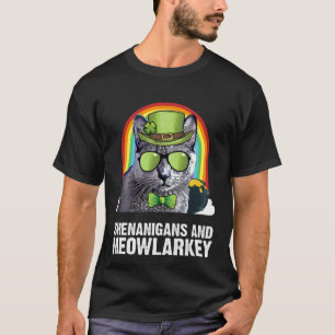 Camiseta Gato Korat Meowlarkey Dia de São Patrício