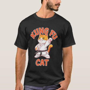 Camiseta Gato Kung Fu Engraçado Artes Marciais Karatê Gatin