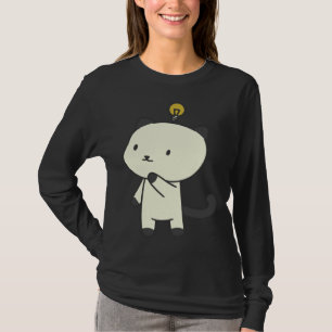 Camiseta gato lâmpada pensando