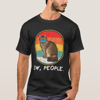 Camiseta Gato Laperm Antigo Pessoas Ew Usando Máscara Facia