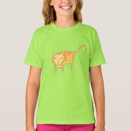 Camiseta Gato Laranja Apático Fofo