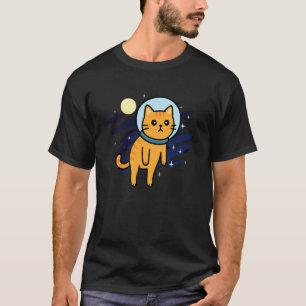 Camiseta Gato Laranja Astronauta Espaço Amante de Animais M