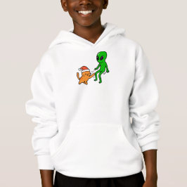 Camiseta Gato Laranja de Natal e Alien