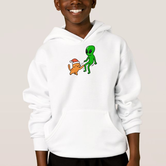 Camiseta Gato Laranja de Natal e Alien (Frente)