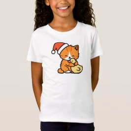 Camiseta Gato Laranja de Natal e Ganso