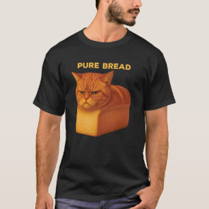 Camiseta Gato Laranja de Raça Pura Engraçado Pão Fresco Ass