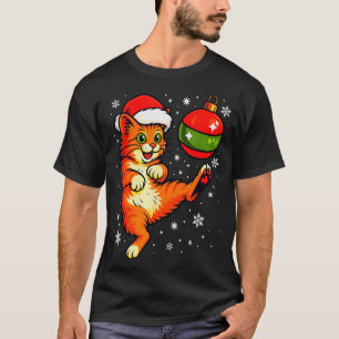 Camiseta Gato Laranja Divertido Humor Enfeite De Natal De F