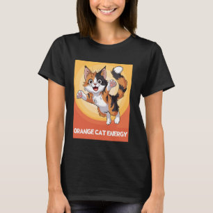 Camiseta Gato Laranja Energético Divertido Fofinho Amante G