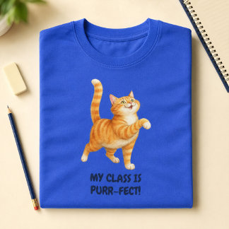Camiseta Gato Laranja Engraçado Minha Turma é Per-feita Pro