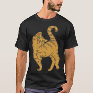 Camiseta Gato Laranja Malhado de Amarelo Gatinho Fofo