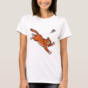 Camiseta Gato Laranja Meio-Salto Pop Art