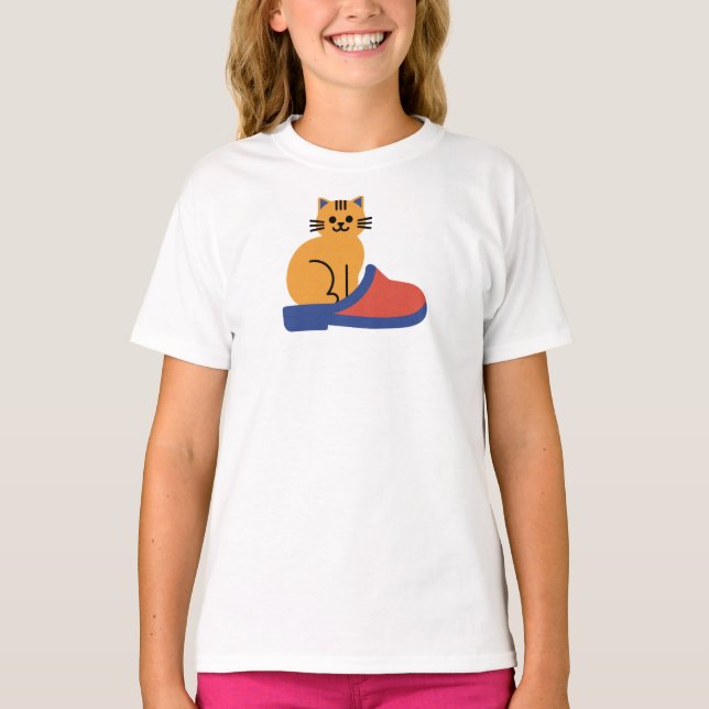 Camiseta Gato Laranja no Chinelo (Frente)