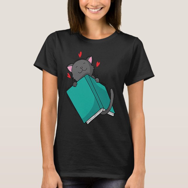 Camiseta Gato lê um Livro (Frente)