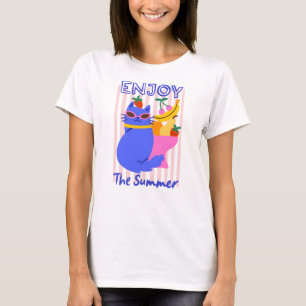 Camiseta Gato Legal Aproveitando o Verão