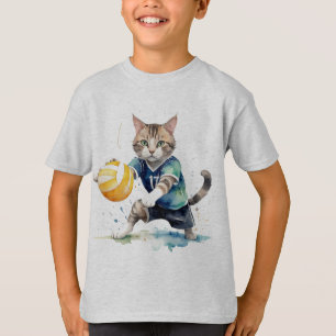 Camiseta Gato Legal Brincando De Humor Animal De Voleibol