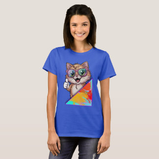 Camiseta Gato legal com óculos de sol - Víblias retrorrefle