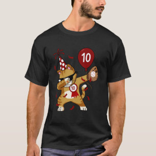 Camiseta Gato Legal Dabbing de Beisebol 10º Aniversário
