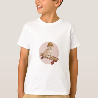 Camiseta Gato Legal de Touca em Skate Crianças