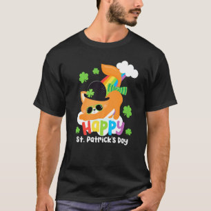 Camiseta Gato Legal Dia De São Patrício Arco-Íris Trevo Sor