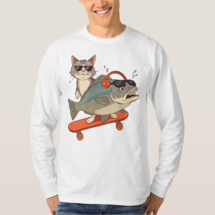 Camiseta Gato legal e Carpa no skate