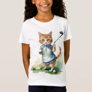 Camiseta Gato Legal e divertido Golfer Humor do Animal de G
