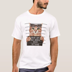 Camiseta Gato legal, Gato De Mugshot Engraçado Cartografia