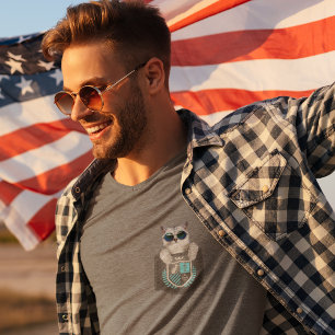 Camiseta Gato legal Gato Gato Pocket Kitty com Óculos Solar