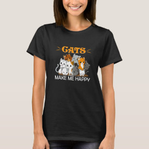 Camiseta Gato Legal Gatos Me Fazem Feliz Para Mulheres Home