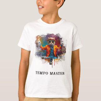 Camiseta *~* Gato Legal Hip Boy Baterista Caprichoso