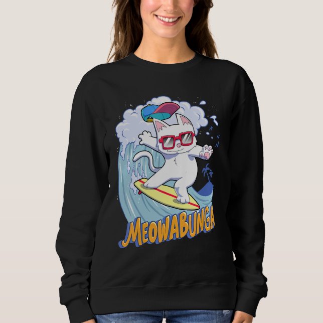 Camiseta Gato Legal Meowabunga Em Óculos Surge Cowabunga (Frente)