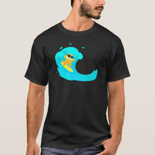 Camiseta Gato legal Na Onda De Navegação De Surfboard