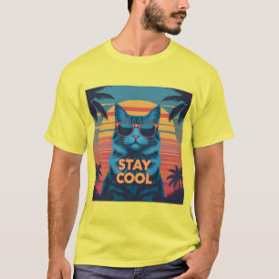 Camiseta Gato legal no Paraíso - Ritorre Neon Sunset