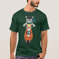 Gato legal no Patinete Moped para Hipsteres 