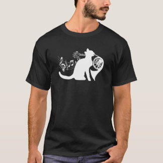 Camiseta Gato Legal Tocando Música de Trompa Francesa Orque