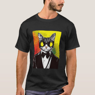 Camiseta Gato Legal Vestindo Terno E Gravata Borboleta Retr