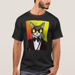 Camiseta Gato Legal Vestindo Terno E Gravata Borboleta Retr