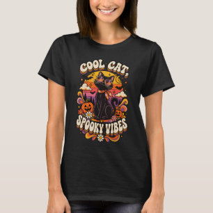 Camiseta Gato Legal Vibrações Assustadoras Natal Gato Preto