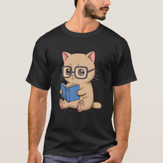 Camiseta Gato Leitor Livresco Fofo Engraçado Nerd