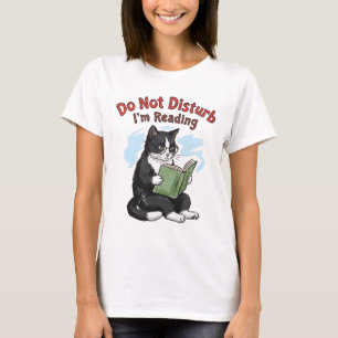 Camiseta Gato Lendo Livro Não Perturbe