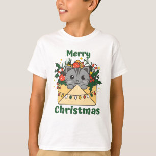 Camiseta Gato - Letra Natal Cats de Inverno