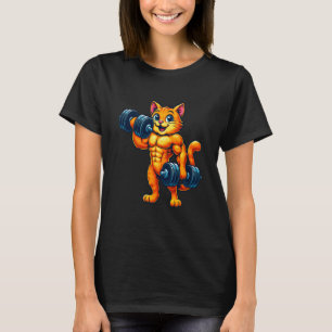 Camiseta Gato Levantamento de Peso Academia Treino